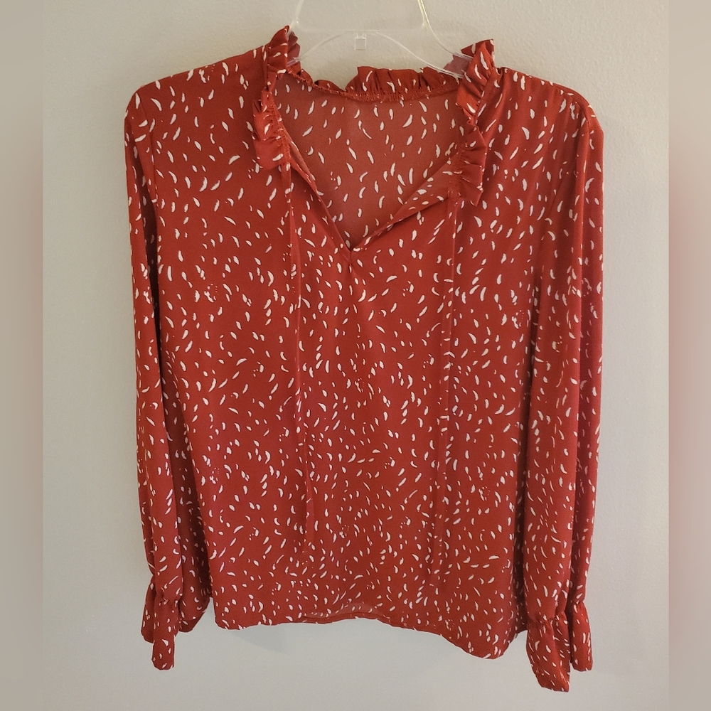 Womens Size L Blouse Rust colored.